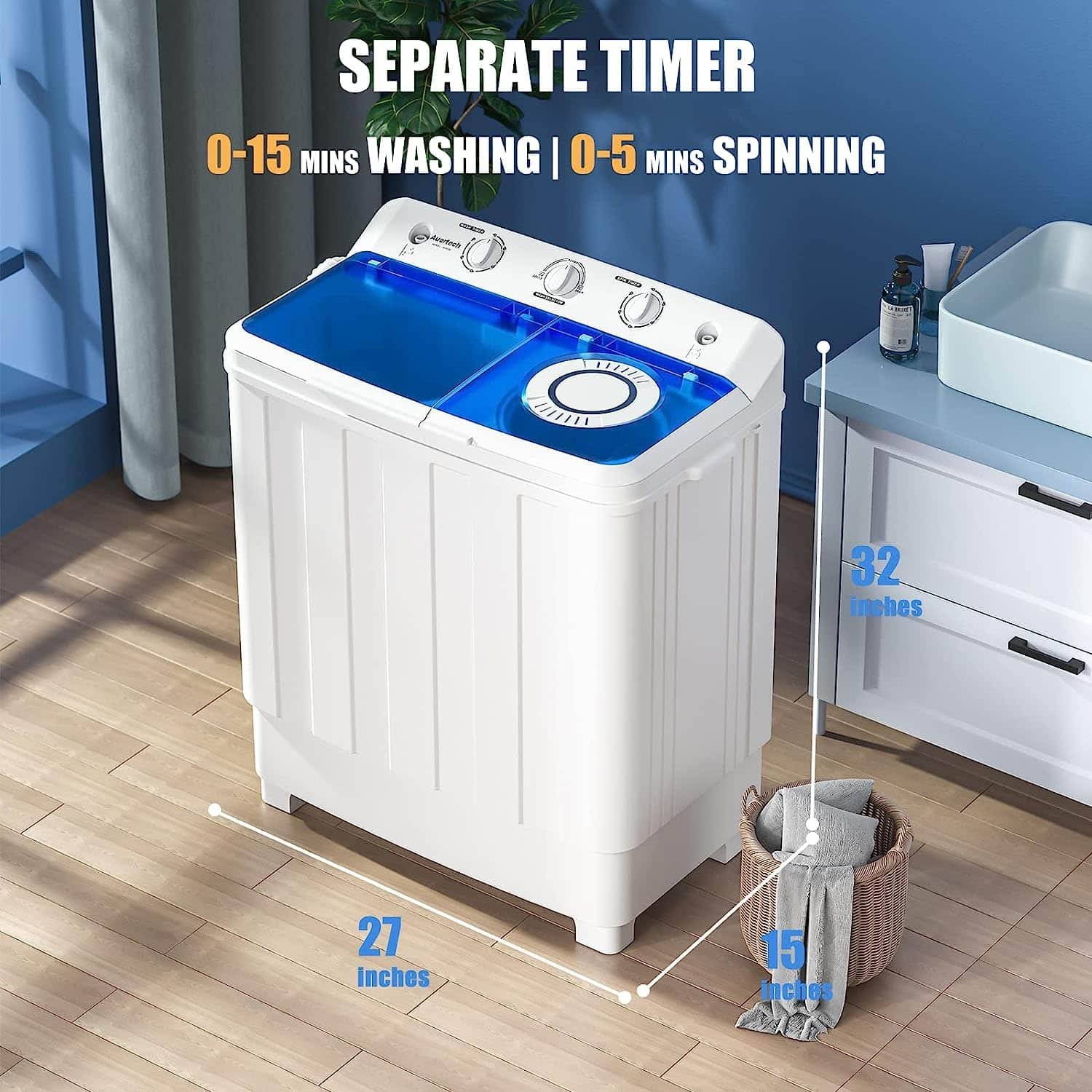 Auertech Portable Washing Machine for Cloth Diapers