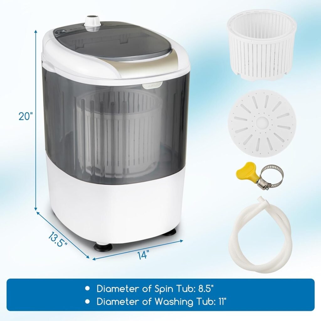MEDIMALL GX24977-PE, Mini Washer and Spinner Combo