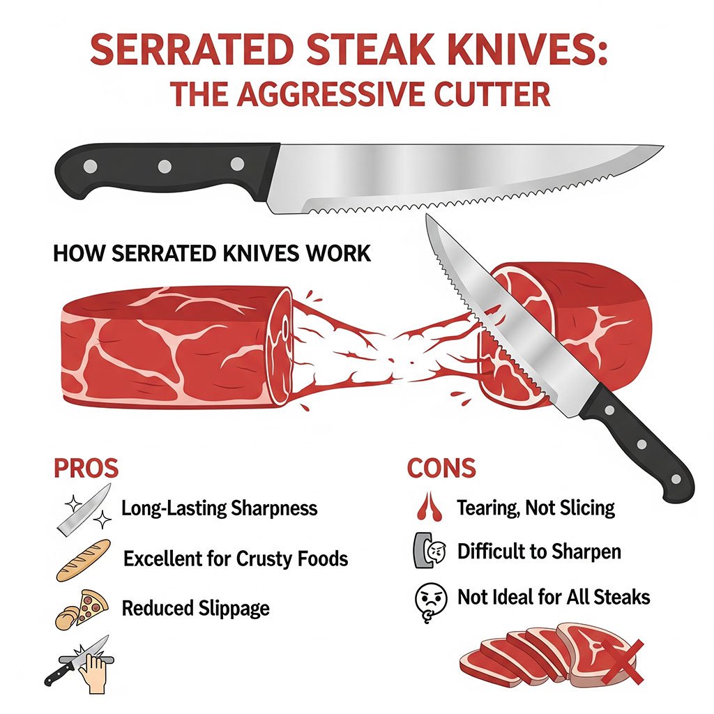 Serrated Steak Knives Pros and Cons