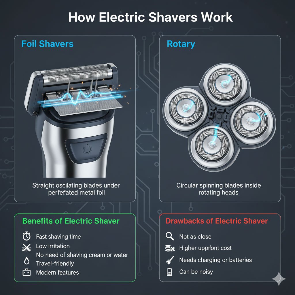 Electric Shaver vs Manual Razor: How Electric Shavers Work