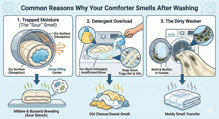 Why Does My Comforter Smell After Washing? (Causes & Fixes)