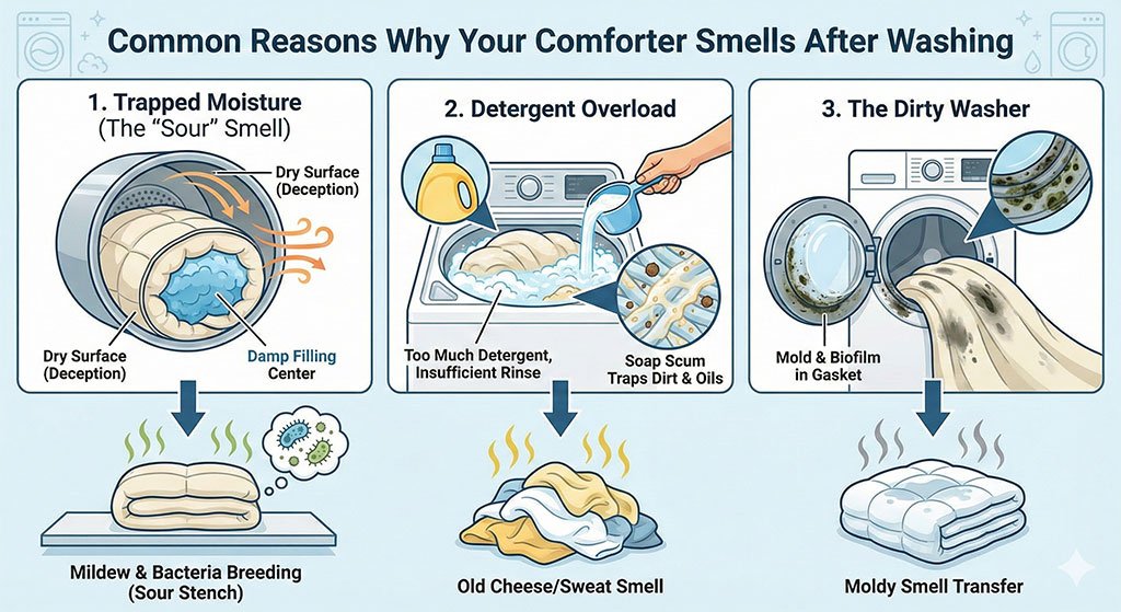 Common Reasons Why Your Comforter Smells After Washing
