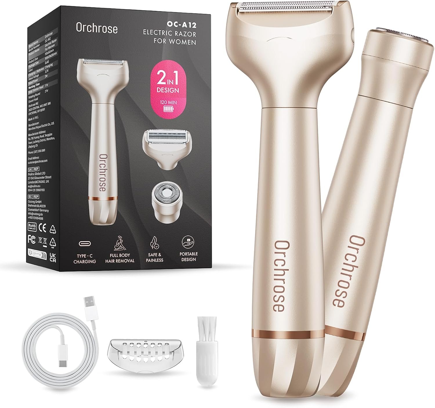 Orchrose Electric Lady Shaver 2-in-1