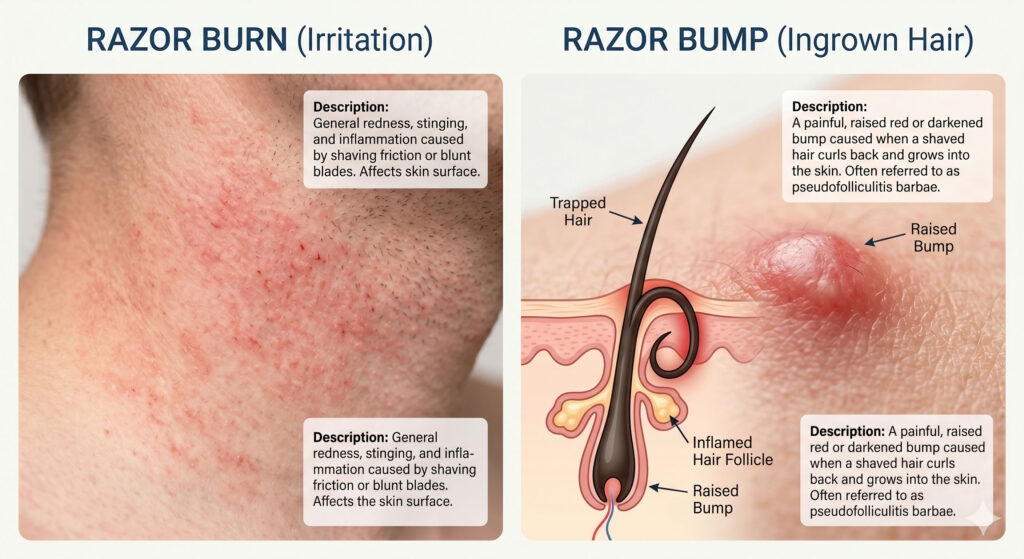Razor Burn vs. Razor Bumps vs. Something Else