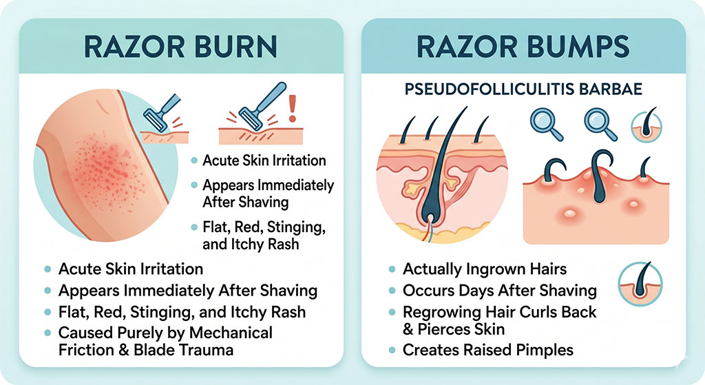 Razor Burn vs. Razor Bumps